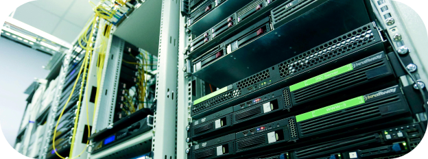 a room full of tech racks