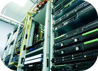 a room full of tech racks